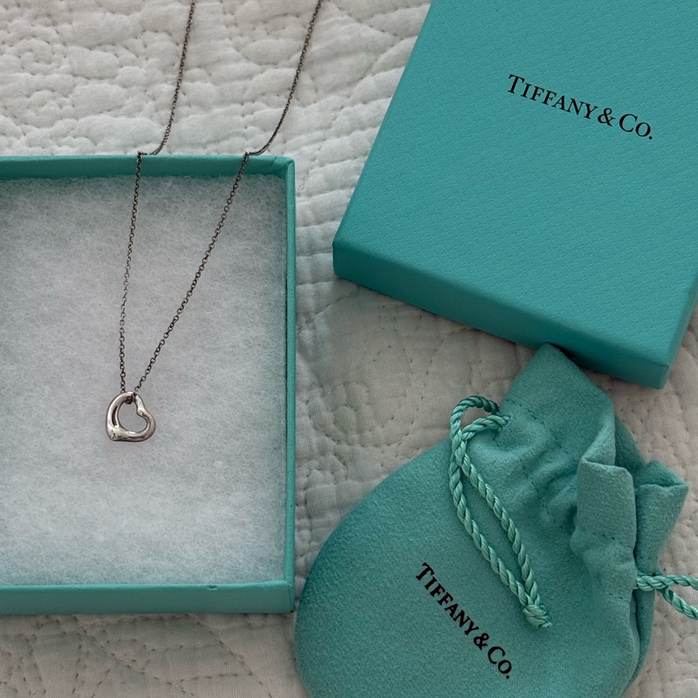 Tiffany & Co. Silver Open Heart Necklace